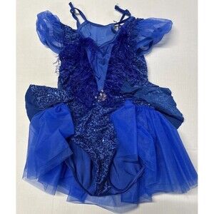 Weissman Dance Costume Style 13793 Royal Blue Size MC 11-12Y Born To Entertain